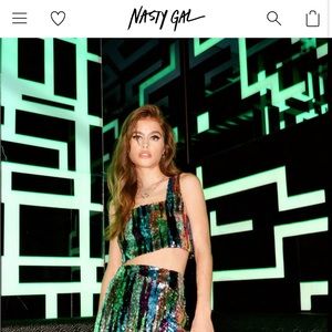 Sequin Strip Crop Top